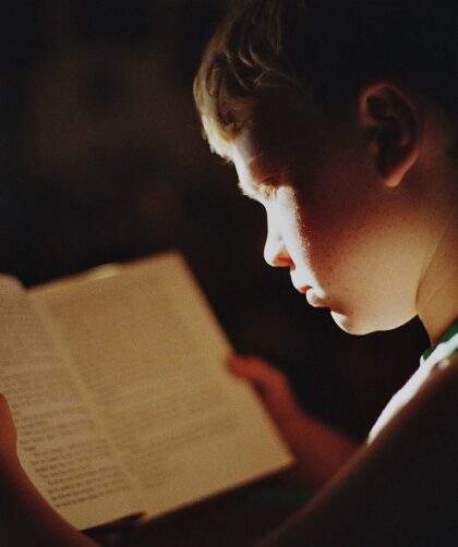 boy, book, reading